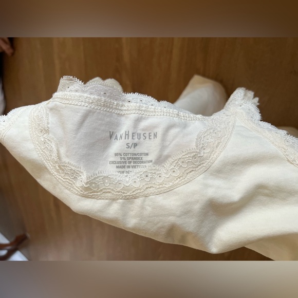 Van Heusen Women's White Lace Trim Top, Camisole - Picture 7 of 9